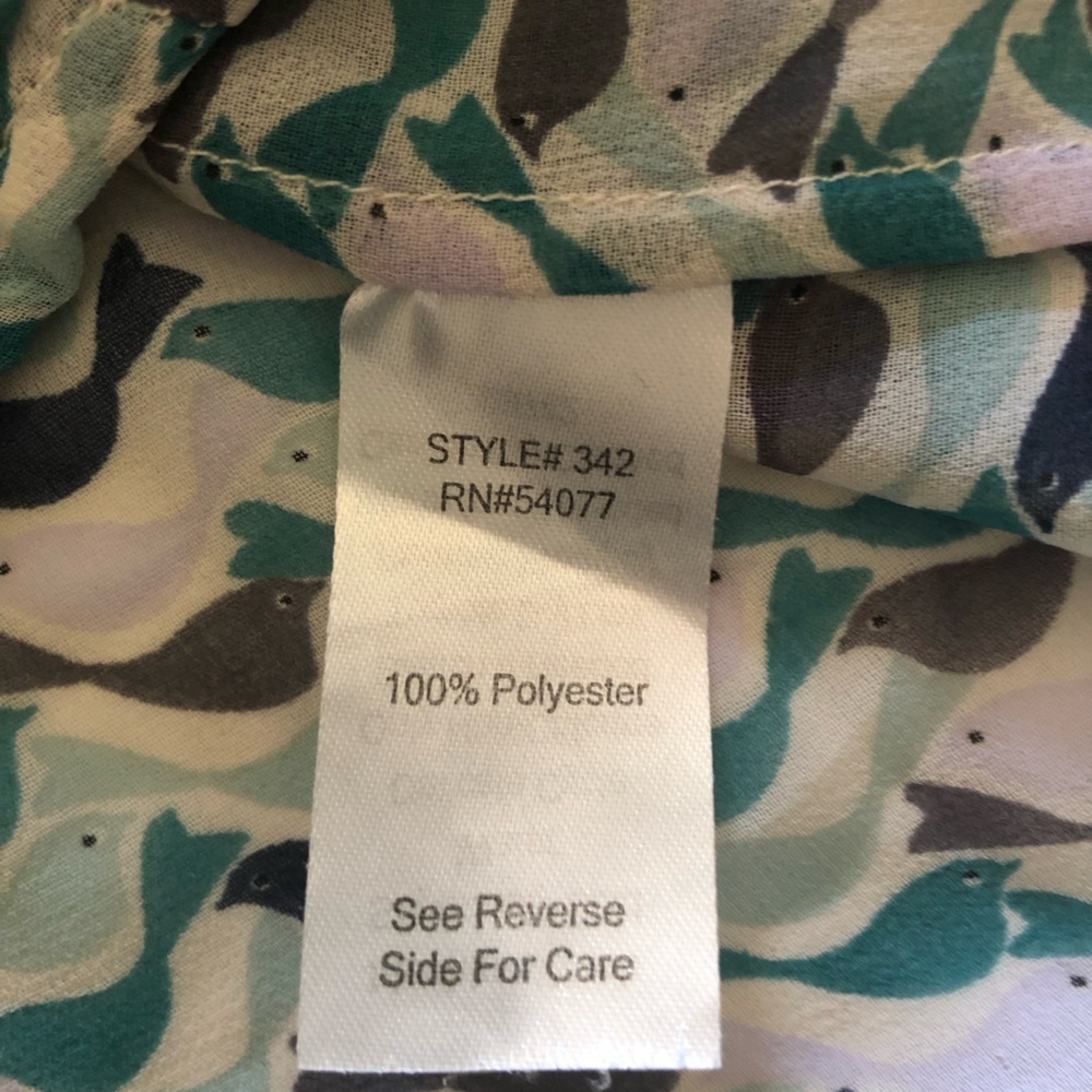 Cabi 342 Tweet Bird Teal & Navy Blue Sleeveless Wrap Blouse Medium - Picture 2 of 4